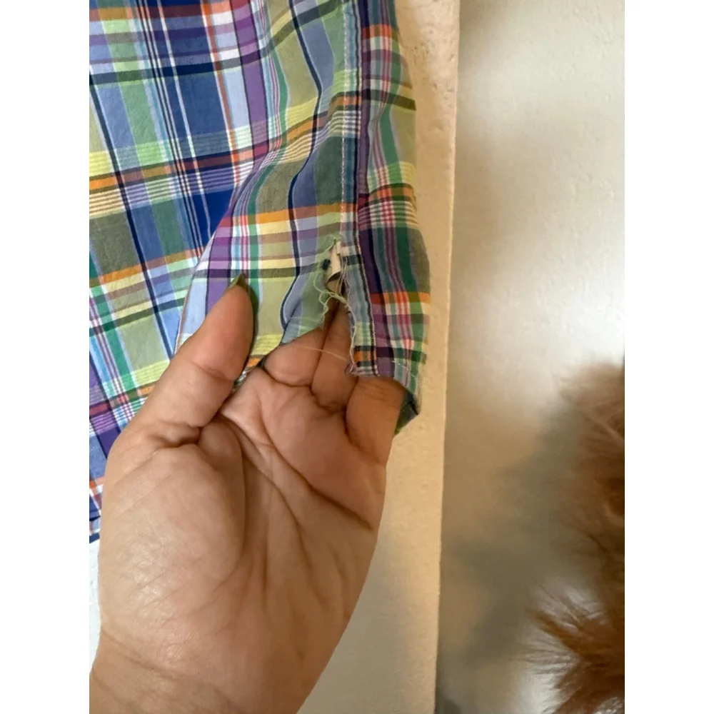 Preowned, Polo Ralph Lauren Classic Fit Multi-Color Plaid Oxford Short , boys M